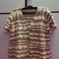 Maglia maniche corte di cotone fatto a mano