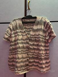 Maglia maniche corte di cotone fatto a mano