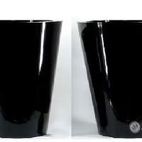 coppia vasi vetroresina nero lucido da giardino