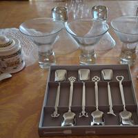 set gelato coppe cucchiai 6 persone