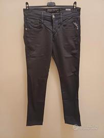 PANTALONE REPLAY UOMO 29/30 NERO EFFETTO CONSUMATO