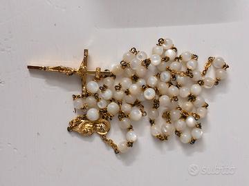 Collana rosario Vintage argento 800 pietra di luna