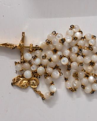 Collana rosario Vintage argento 800 pietra di luna