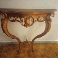 Consolle stile barocco e 2 applique 