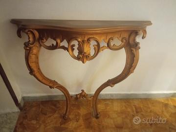 Consolle stile barocco e 2 applique 