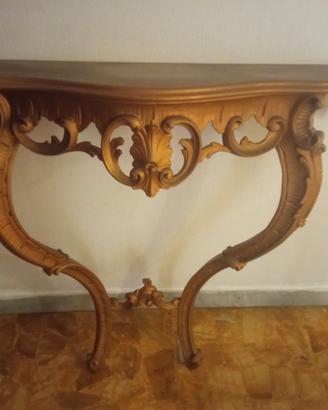 Consolle stile barocco e 2 applique 