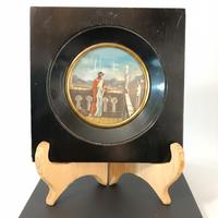 Ritratto miniatura scena neoclassica in cornice!