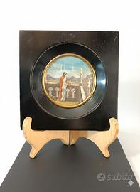 Ritratto miniatura scena neoclassica in cornice!