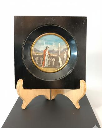 Ritratto miniatura scena neoclassica in cornice!