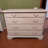 cassettiera in legno massello stile shabby chic