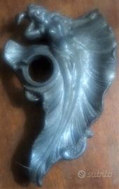 Scultura sirena nuda ghisa-antimonio-bronzo? leggi