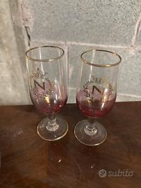 Coppia di bicchieri dal liquore stile Napoleone