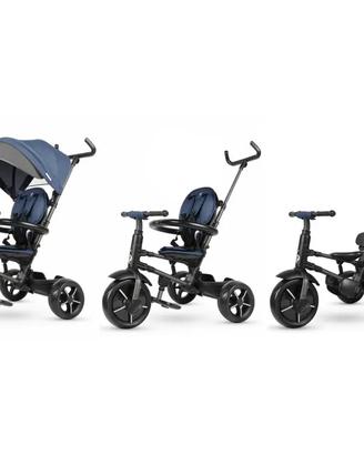 Passeggino Q Play prime 6 in 1 tricycle colore blu