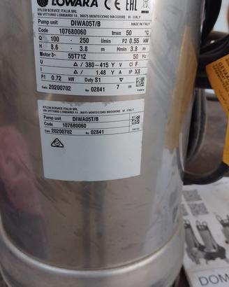 Elettropompa Sommersa Lowara DIWA 05T/B Trifase
