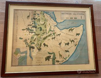 Carta Le ricchezze dell’Etiopia anni 30