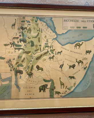 Carta Le ricchezze dell’Etiopia anni 30