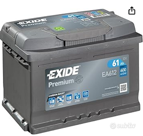 Batteria auto EXIDE Premium EA612 61Ah 600A NUOVA