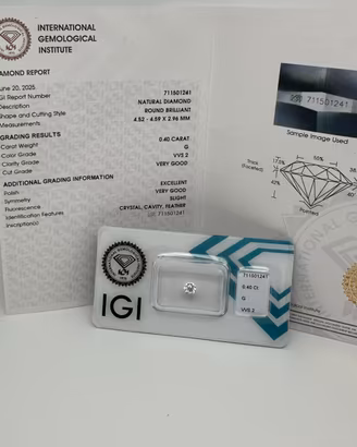 Diamante naturale certificato e blosterato IGI