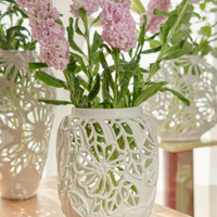 Vaso traforato  basso retrò villa altachiara