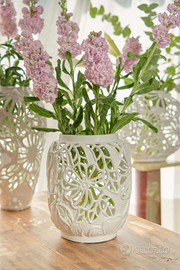 Vaso traforato  basso retrò villa altachiara