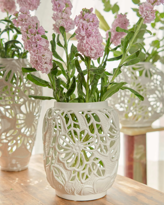 Vaso traforato  basso retrò villa altachiara