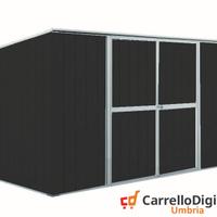 Casetta giardino in Acciaio 345x186cm - 6mq nero