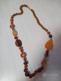 COLLANA PIETRE NATURALI AGATE E CITRINO (CERTIF.)