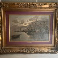 Quadro Mario Irace tramonto olio su tela