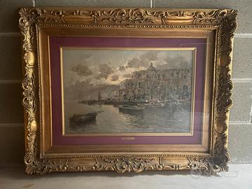 Quadro Mario Irace tramonto olio su tela