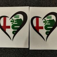 Logo cuore alfa romeo nuovi adesivi trasferibili