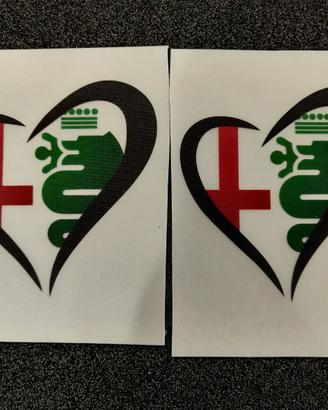 Logo cuore alfa romeo nuovi adesivi trasferibili