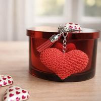 Portachiavi cuore rosso handmade con nap