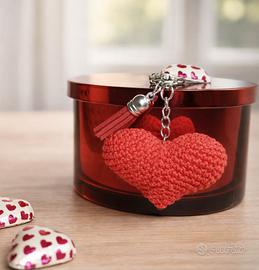 Portachiavi cuore rosso handmade con nap