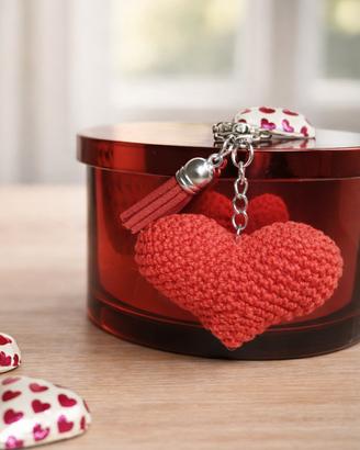 Portachiavi cuore rosso handmade con nap