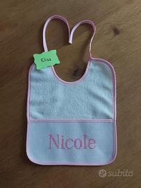 Bavaglino neonata Personalizzato nome NICOLE