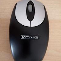 Mouse ottico Konig con cavo USB da 1,54 mt
