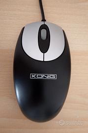 Mouse ottico Konig con cavo USB da 1,54 mt