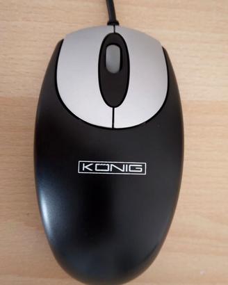 Mouse ottico Konig con cavo USB da 1,54 mt