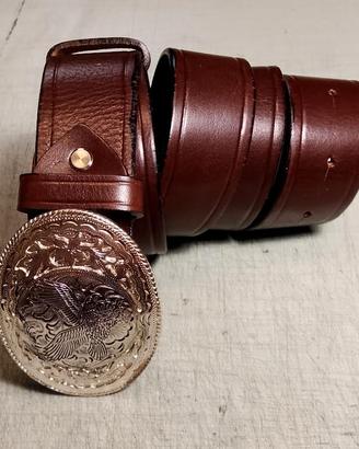 Cintura USA in  cuoio toscano,prodotto artigianale