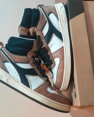 Diadora magic basket mid  earth in pelle 