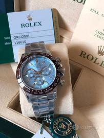 Rolex Platinum Ice Diamond Baguette Blue 

