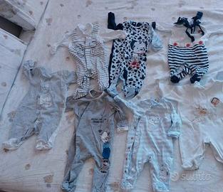 7 Tutine in cotone bimbo 0-3mesi