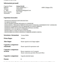 Panettiere, Pasticcere, Aiuto Pizzaiolo