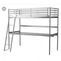 Letto singolo soppalco con scrivania e materasso