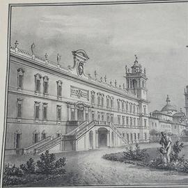 Parma. Riprod. litografia '800 Pal. Ducale Colorno