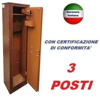 Fuciliera armadio portafucili 3 posti legno ferro