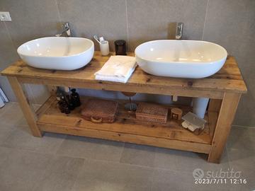 mobile bagno in legno vecchio ditto lineare