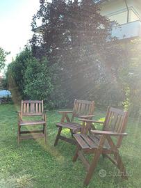 Robuste sedie in legno pieghevoli da giardino