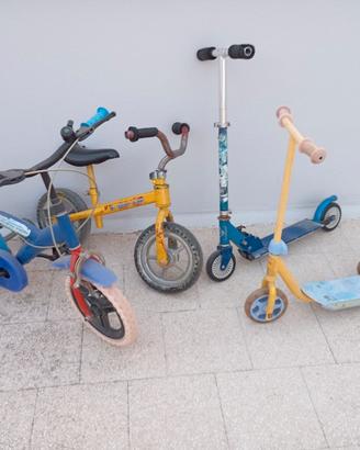 Bici e monopattini per bimbo fino a 7 anni