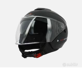 CASCO JET MOTO SCOOTER SCOTLAND NERO DOPPIA VISERA